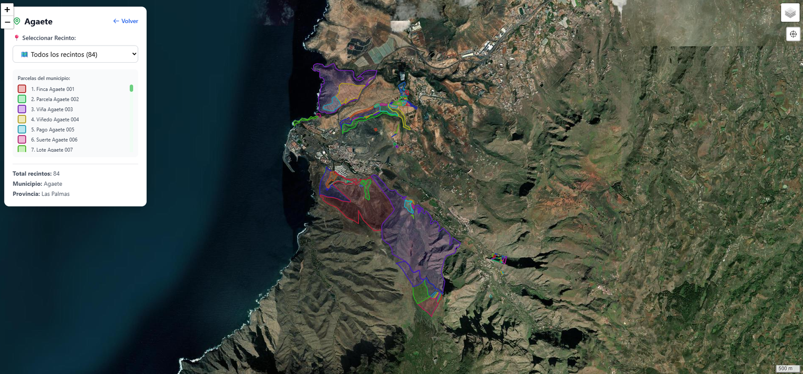 Mapa SIGPAC de parcelas vitícolas en Agro365